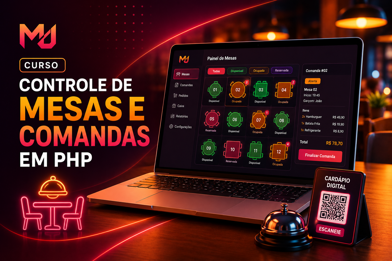 Curso Controle de Mesas e Comandas em PHP — Criando um Sistema para Restaurantes e Bares
